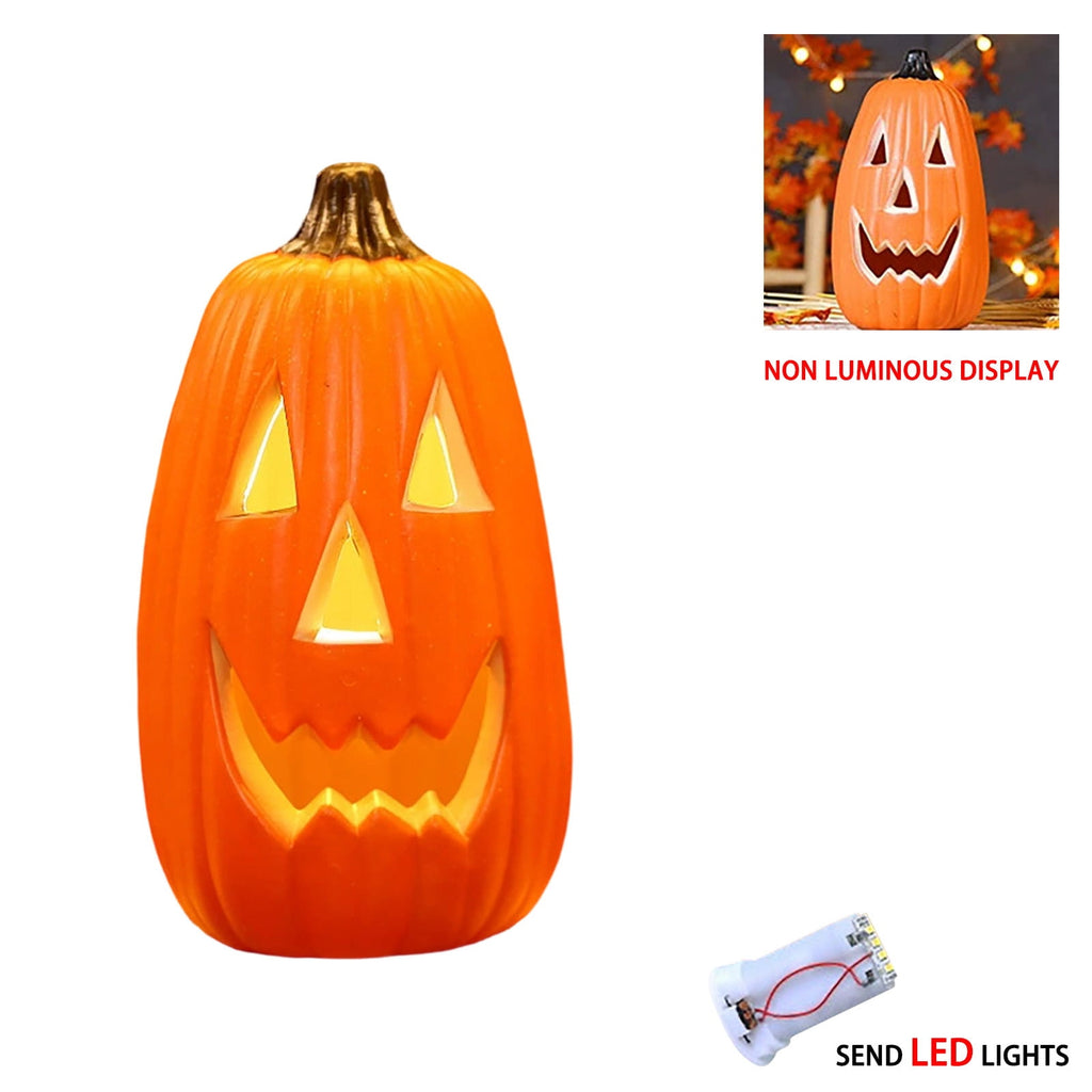 Halloween Lighted Pumpkin Decoration, Glowing Jack o Lanterns, Large LED Pumpkin Lamp with Warm Glow, Outdoor Yard Porch Halloween Decor, Holiday Display Ornament for Home Party