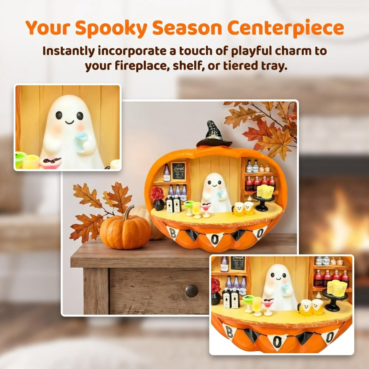 2026 Halloween Kooky Spook Ghost Figural Canister Cookie Jar,Halloween ghost canister