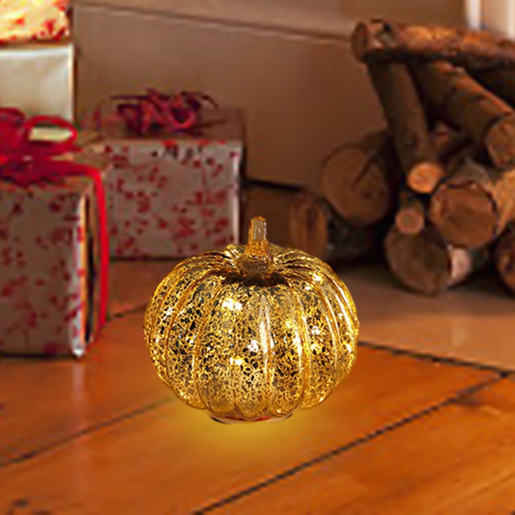 Halloween Lamp Decorations, 2026 New Pumpkin Light, Cute LED Pumpkin Figurine, Sparkling Night Glass Pumpkins Lamp for Shelf Mantel Fireplace Party Indoor Outdoor Fall Holiday Decor