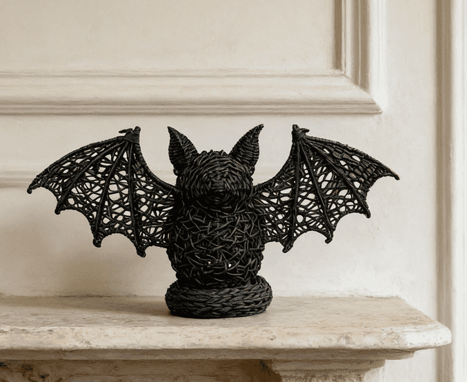 2026 Black Halloween Pumpkin, Halloween Seaweed and Pumpkin Decorations Fall Table Centerpiece for Autumn Fall Holiday Party Home Decor and Festive Fireplace Mantel Display , 11.8 Inch A