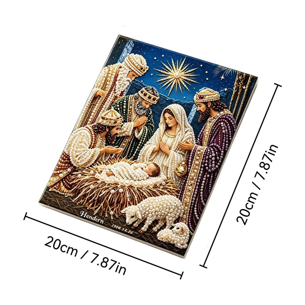 JWZZYD DIY Christmas Pearl Painting Art Kit with Frame, 9.8" Christmas Pearl Beads Art Craft Set, Gemstone Dots Beads for Holiday Christmas Wall Decor, Decoration Gift(Reindeer)