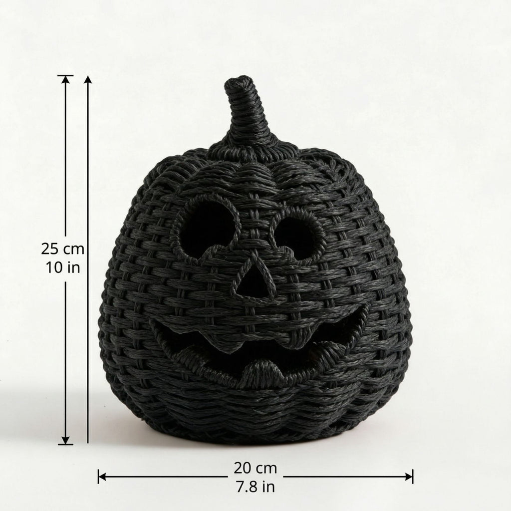Handwoven Rattan Ghost Lantern with Witch Hat - 13.78 Inch White Wicker Ghost Decor, Light Up Halloween Decorations for Indoor Outdoor, Porch, Patio, Spooky Home Decor, Fall Harvest