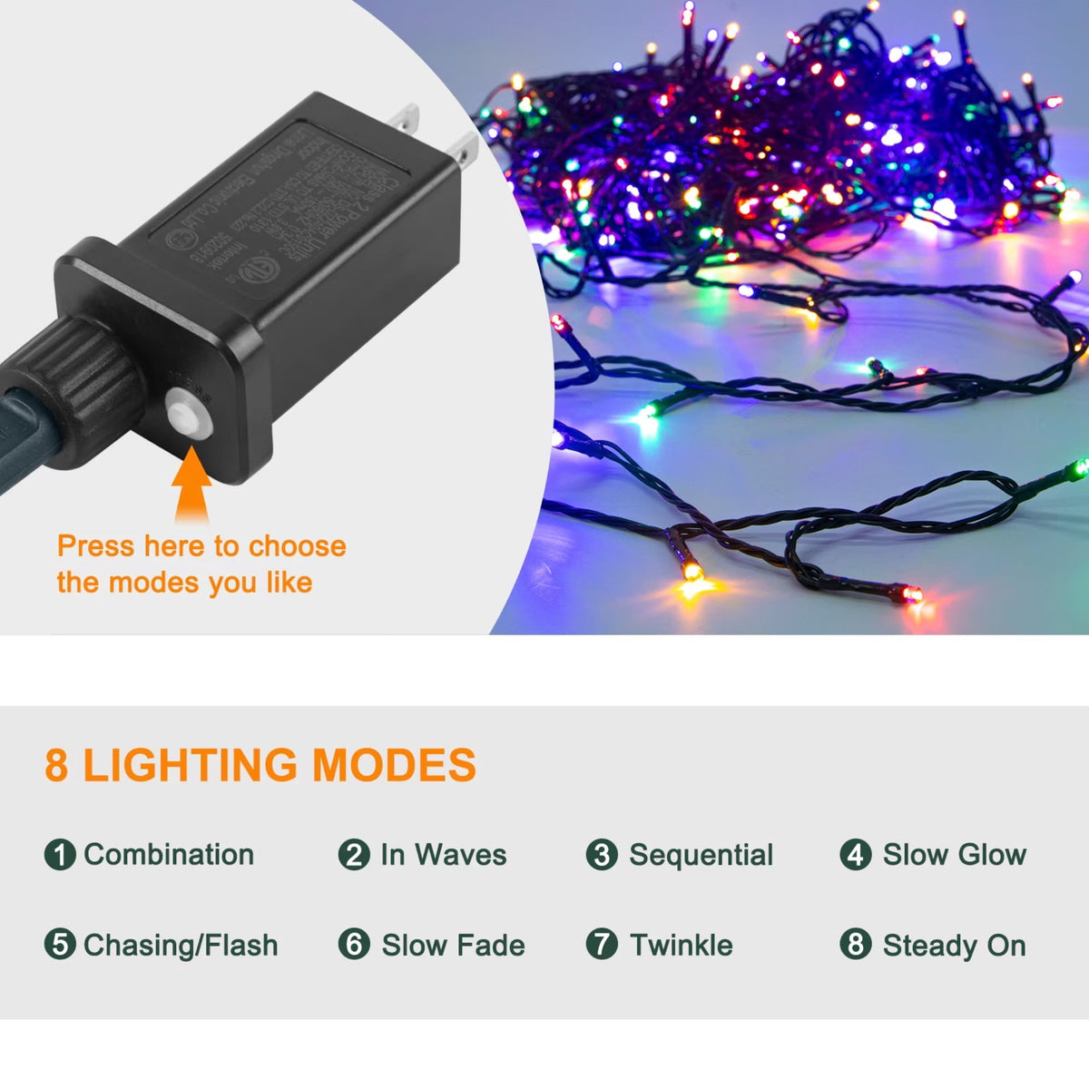 Scidweet Halloween String Lights, 105 FT 300 LED Twinkle Fairy Lights for Indoor Outdoor Halloween Decorations, Purple