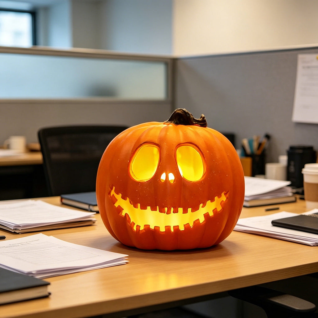 Large Halloween Pumpkin Decoration with Warm LED Light, Blow Molded Plastic for Outdoor Yard Porch Display, Plug and Play or Battery Operated Festive Decor