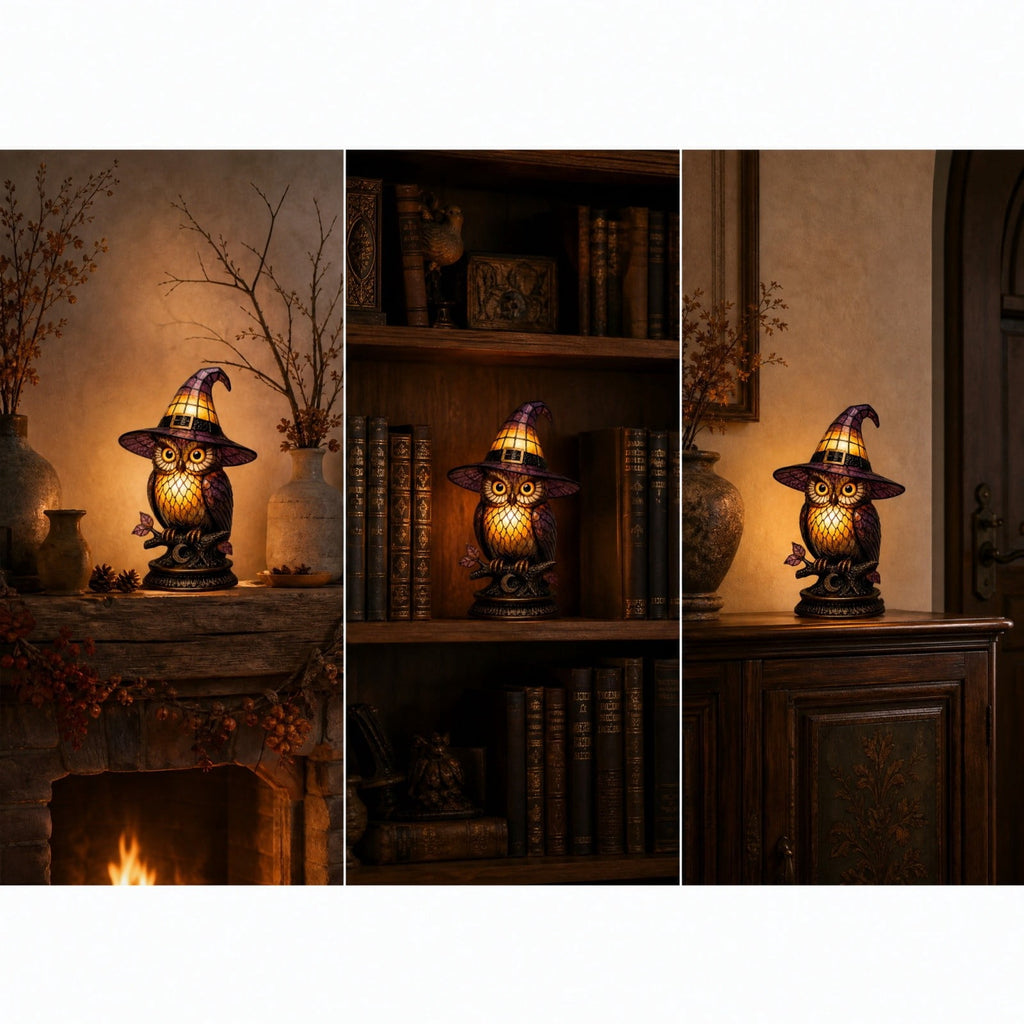 Halloween Pumpkin Night Light With Witch Hat Acrylic LED Tabletop Ornament, Spooky Glowing Figurine for Home Party Bedroom Holiday Decoration