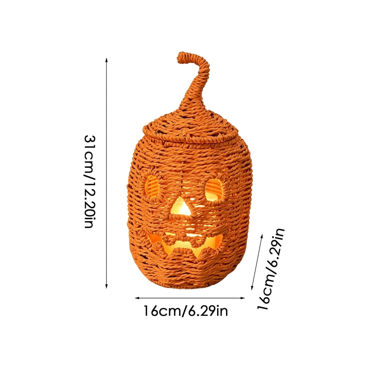 Handwoven Rattan Ghost Lantern with Witch Hat - 13.78 Inch White Wicker Ghost Decor, Light Up Halloween Decorations for Indoor Outdoor, Porch, Patio, Spooky Home Decor, Fall Harvest