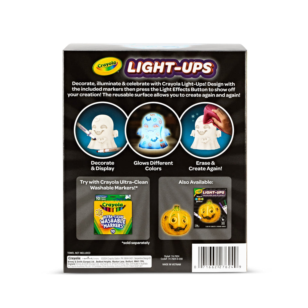 Crayola Light-Ups - Ghost, Light Up Toy Ghost, Reusable Coloring Halloween Toy, Cute Halloween Ghost Decor, Glow In The Dark