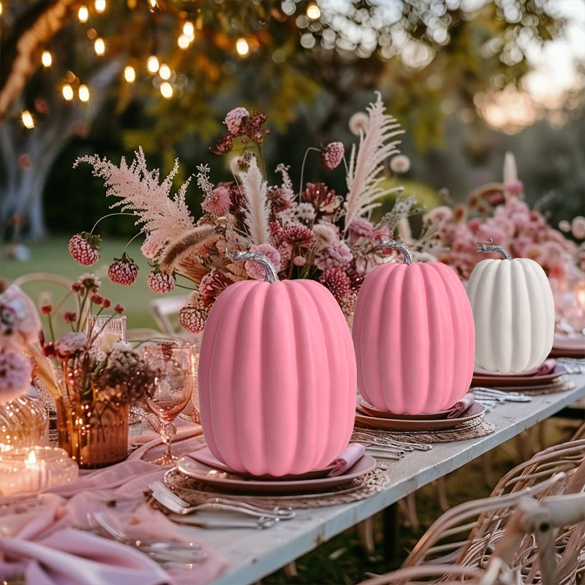 Halloween Artificial Pumpkin Farmhouse Decor, Rustic Country Style Fall Thanksgiving Table Centerpiece for Kitchen Mantel Shelf Entryway Fall Accent Ornament