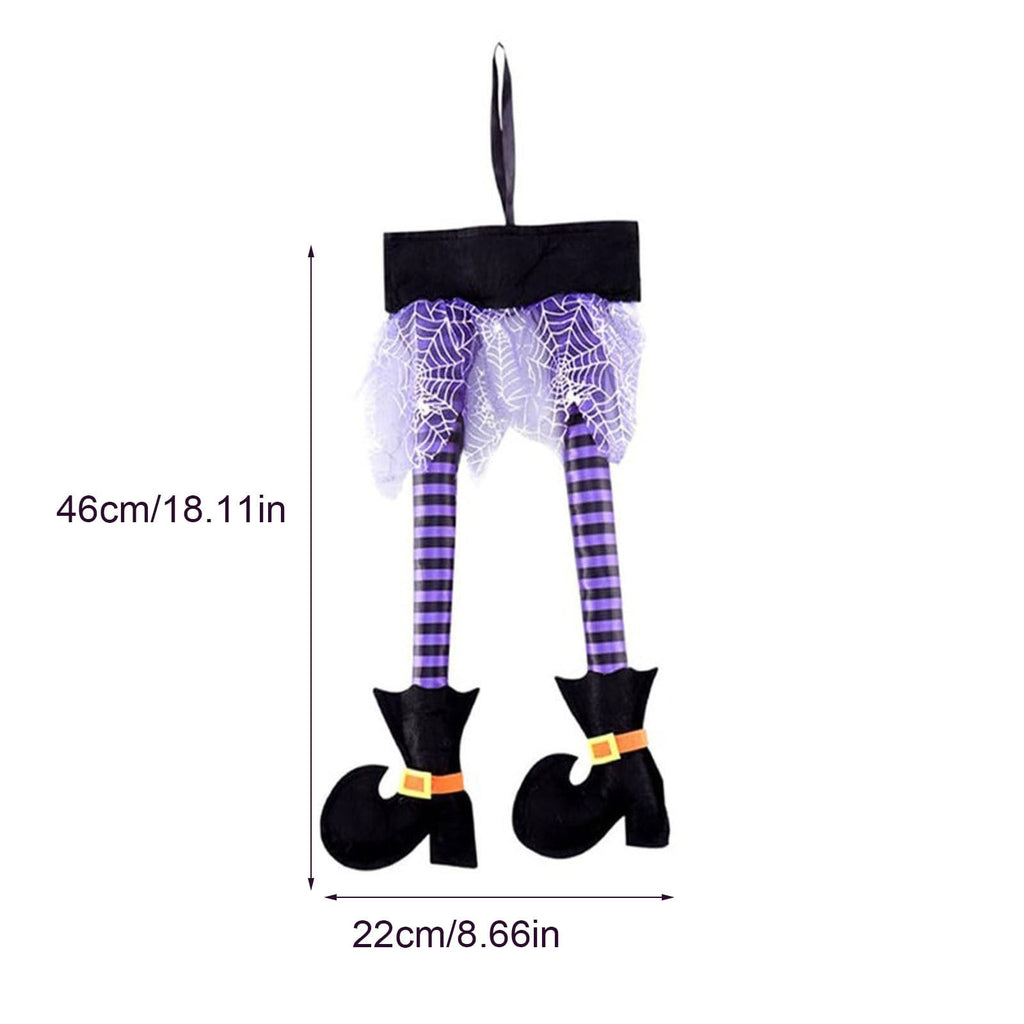 Fnochy Halloween Witch'S Legs For Wreath Plush Stuffed Witch Legs With Shoes Sticking Out Of Window Door Car Auto Trunk Outdoor Wicked Novelty Hanging Witch Legs Car Trunk Yard Decorations Clearance