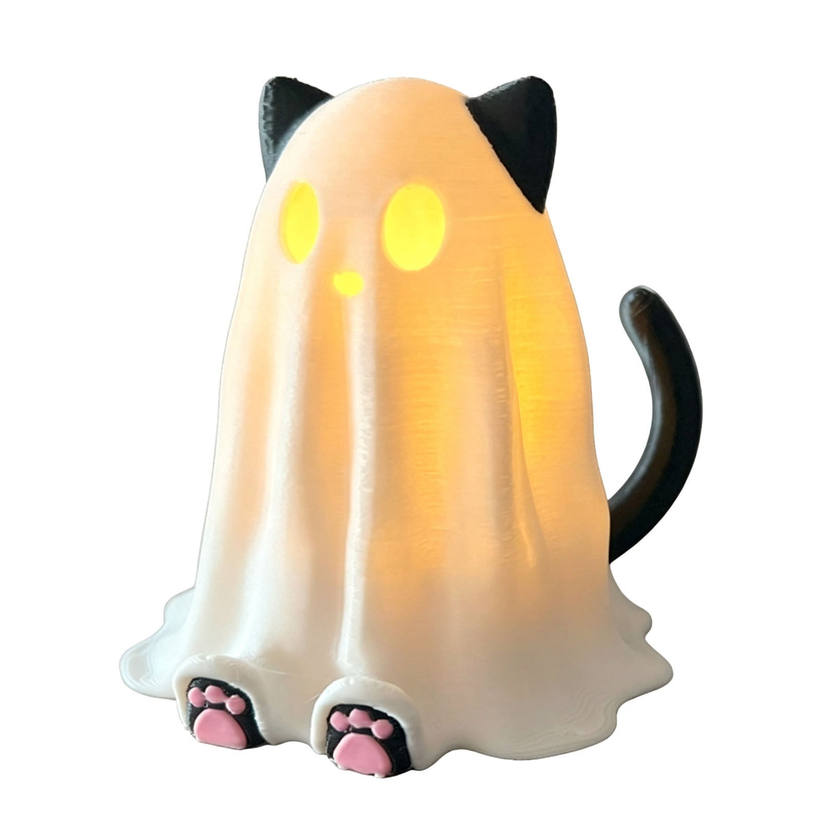 Halloween Ghost Figurine, Resin Lighted Ghost Ornament with Pumpkin Lantern & Beverage Cup, Tabletop Halloween Indoor Decor