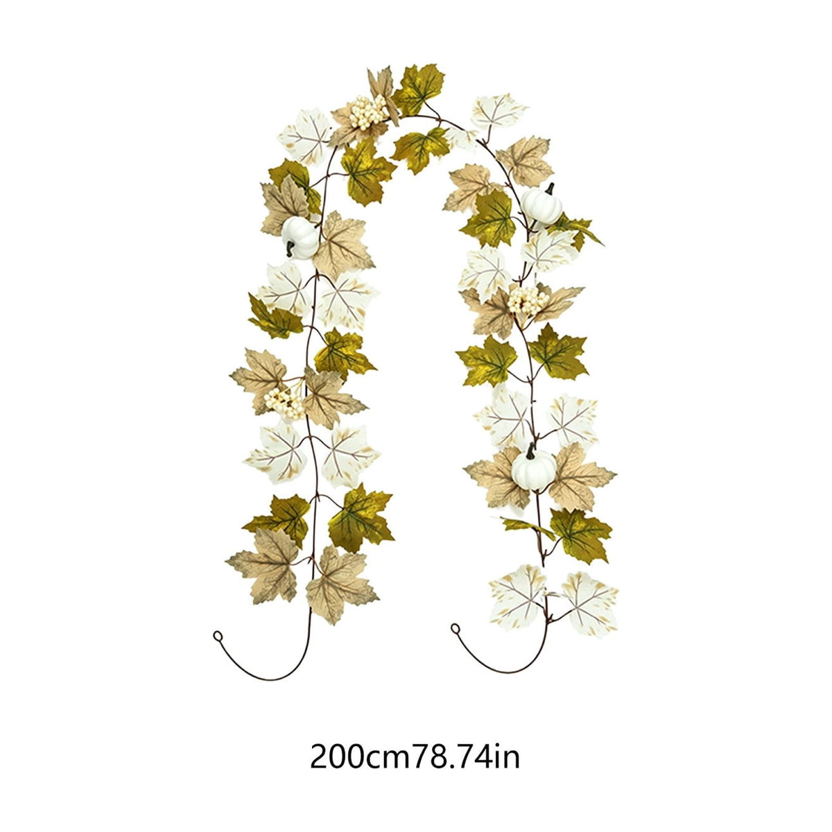 Fall Maple Leaf Front Door Wreath, Multicolor Plastic Seasonal Wreath for Halloween Thanksgiving Christmas Indoor Wall Fireplace Home Decor, 9.84 Inch