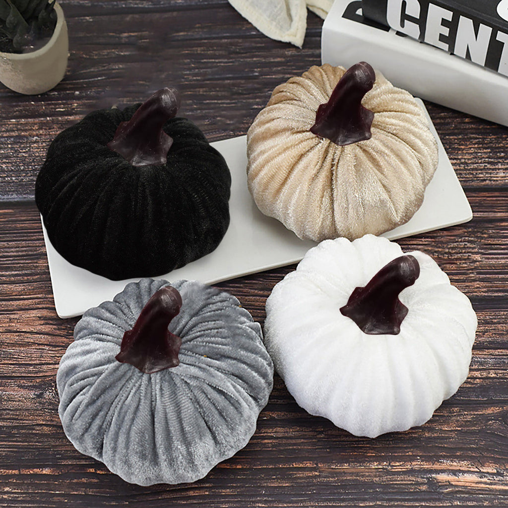 Sahpxhe Halloween Pumpkin Decorations Halloween Velvet Pumpkins Decor Super Soft Stuffed with Exquisite 15*15cm