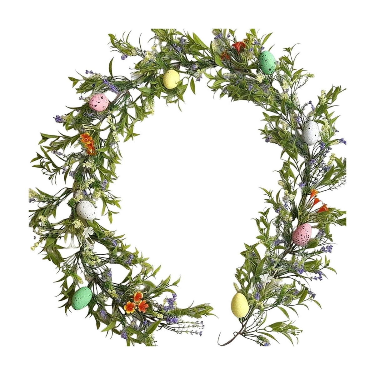 yulier Artificial Garland 70.86 inch Spring Garland with Flowers, Faux Vines Floral Hanging Garland for Holiday Wedding Spring Home Party Window Door Fireplace Table Indoor Outdoor Decor