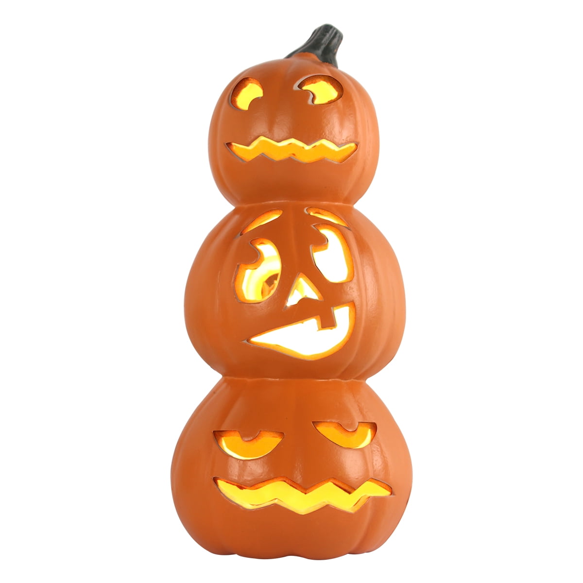 Gamexcel 3 Pack Light Up Jack O Lantern Pumpkins, 10/14/16 in Waterproof LED Halloween Decorations for Indoor Outdoor Porch Yard