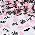 200 Piece Halloween 1st Birthday Party Confetti Pink Black Spider Web Pumpkin Bat Wizard Hat Ghost Table Decor