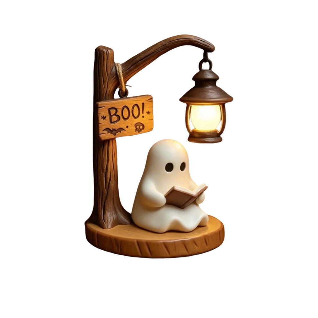 SCNOR Friendly Ghost Statue with Pumpkin Candy Bowl, 11.8 Inch Halloween Decoration for Outdoor Porch, Yard, Patio & Indoor