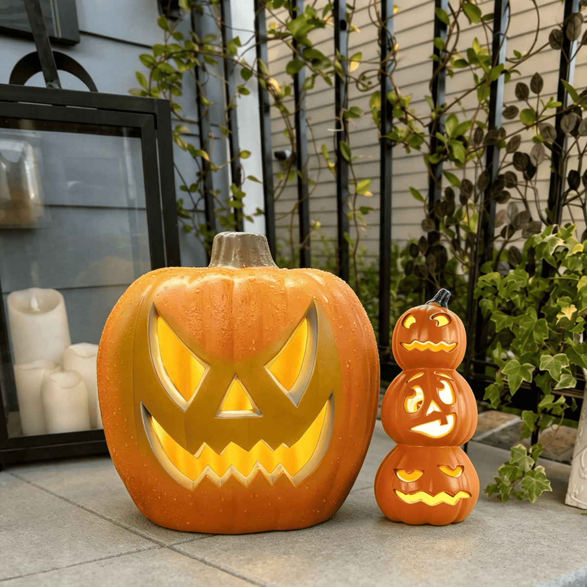 6" Jack O' Lantern - Battery Operated Halloween Pumpkin Lantern - Waterproof for Indoor Outdoor Decorations Favors