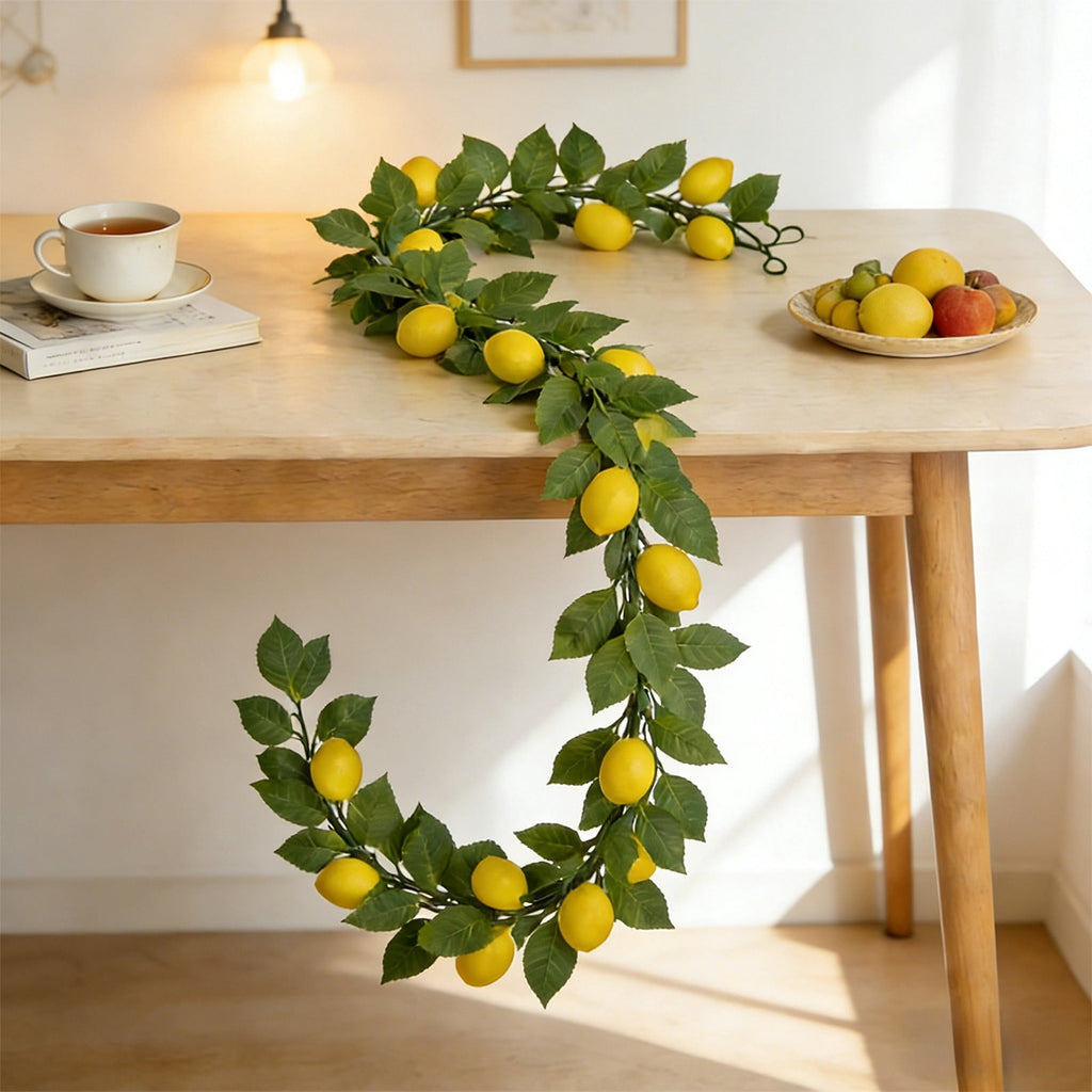 yulier Artificial Garland 70.86 inch Spring Garland with Flowers, Faux Vines Floral Hanging Garland for Holiday Wedding Spring Home Party Window Door Fireplace Table Indoor Outdoor Decor