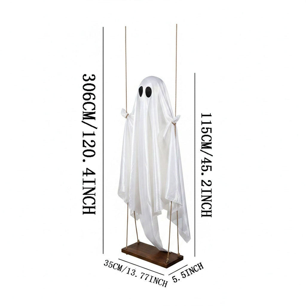 SCNOR Friendly Ghost Statue with Pumpkin Candy Bowl, 11.8 Inch Halloween Decoration for Outdoor Porch, Yard, Patio & Indoor
