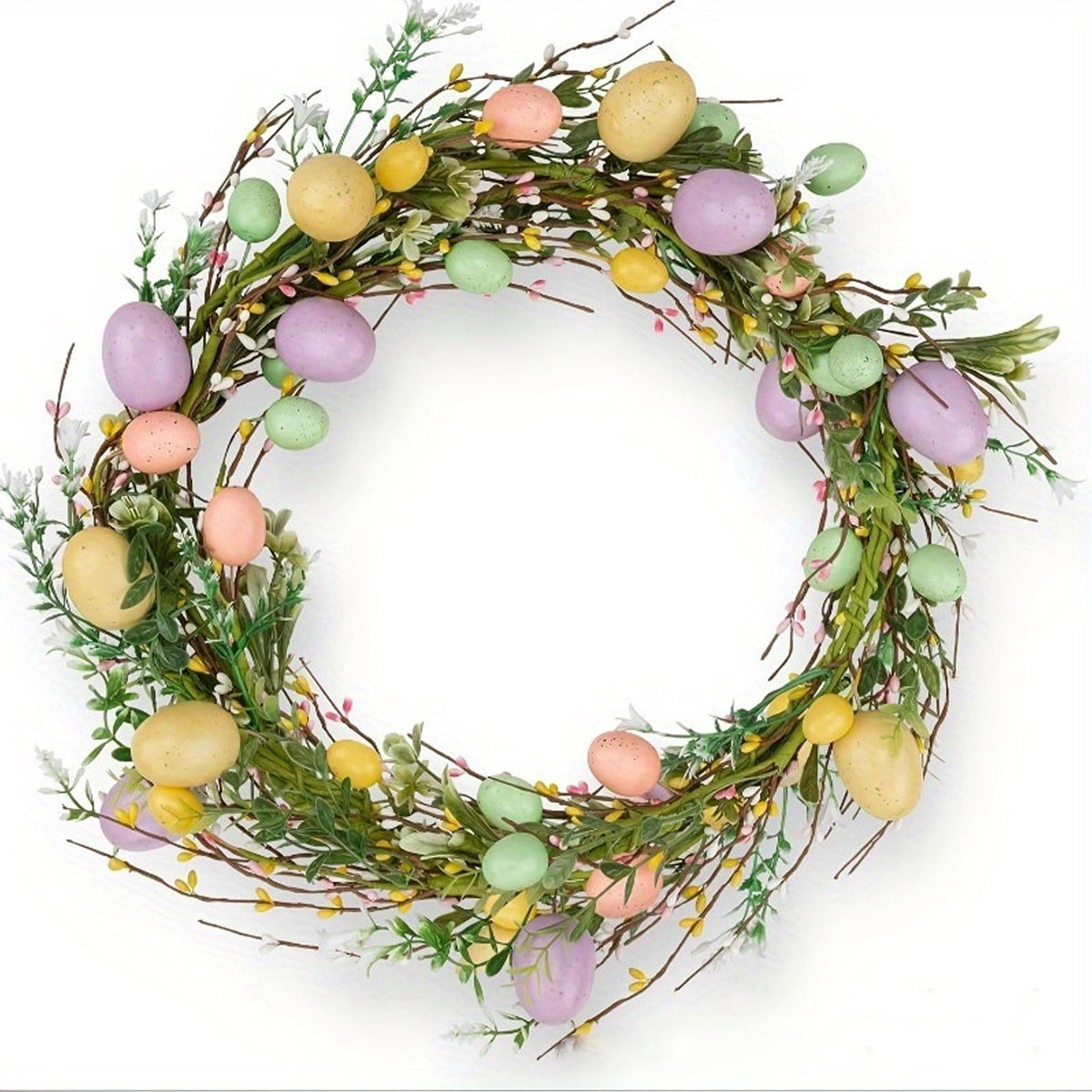 yulier Artificial Garland 70.86 inch Spring Garland with Flowers, Faux Vines Floral Hanging Garland for Holiday Wedding Spring Home Party Window Door Fireplace Table Indoor Outdoor Decor