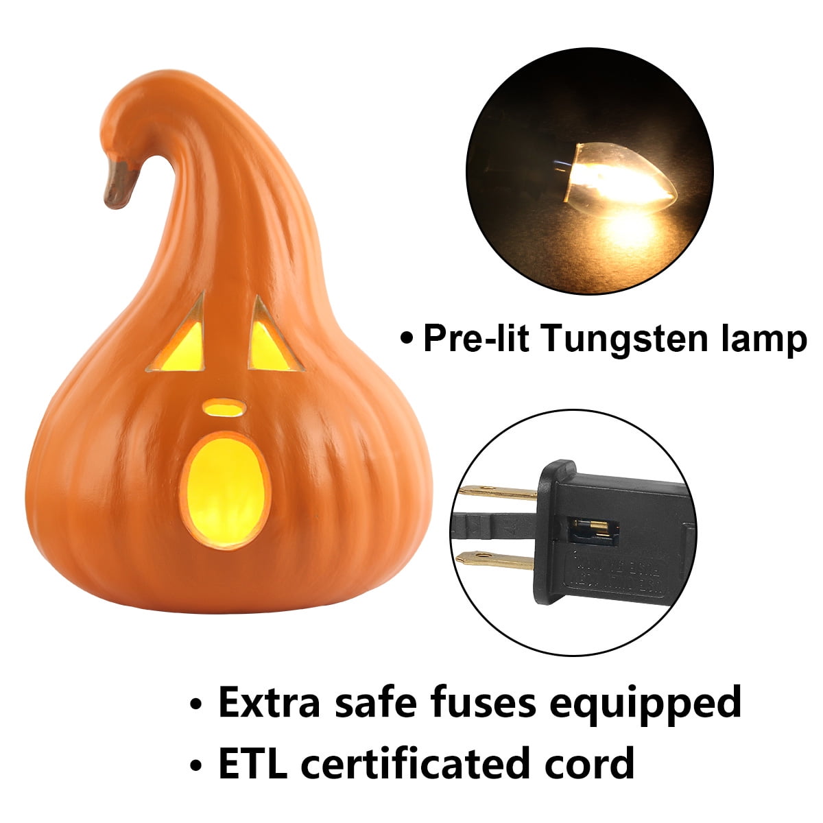 6" Jack O' Lantern - Battery Operated Halloween Pumpkin Lantern - Waterproof for Indoor Outdoor Decorations Favors