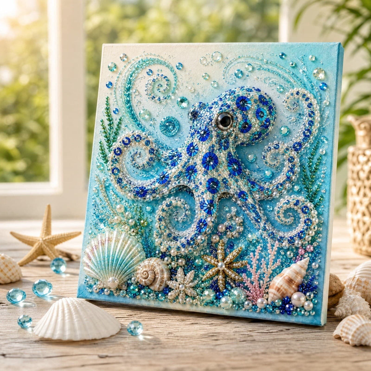 JWZZYD DIY Christmas Pearl Painting Art Kit with Frame, 9.8" Christmas Pearl Beads Art Craft Set, Gemstone Dots Beads for Holiday Christmas Wall Decor, Decoration Gift(Reindeer)