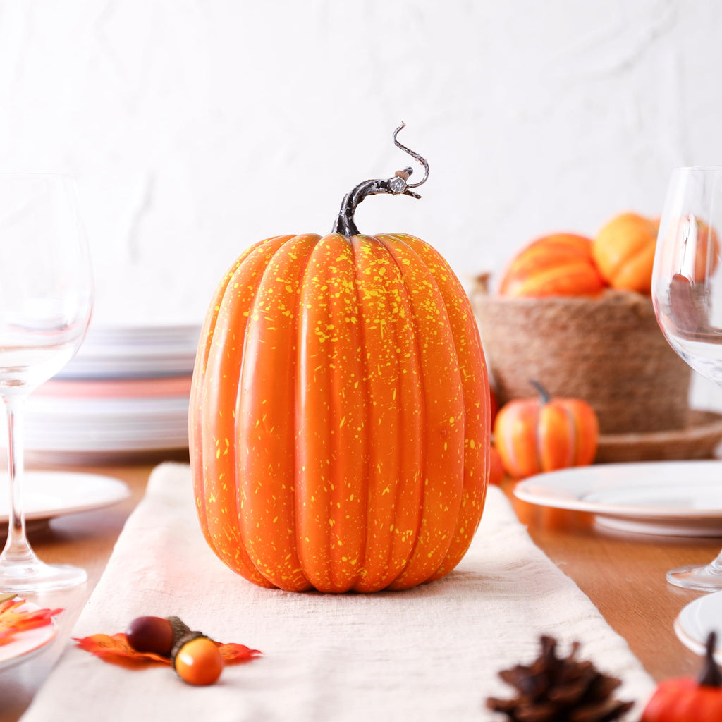 RUINIXCW 8 Inch Large Artificial Pumpkins Fall Decorations Thanksgiving Halloween Pumpkins Giant Fake Pumpkins Foam Pumpkins Autumn Harvest Home Decor