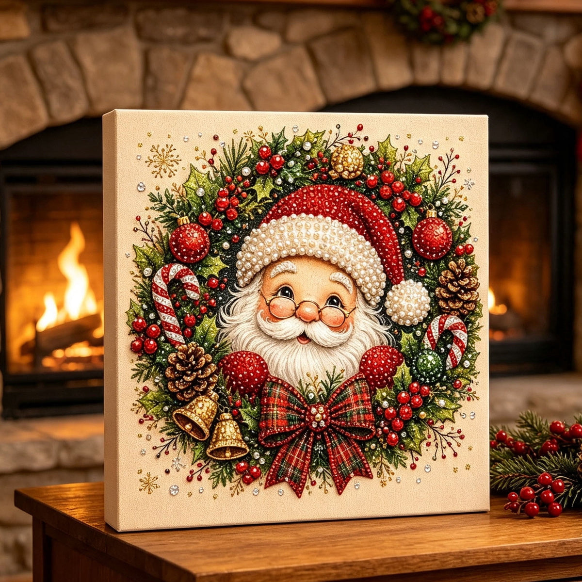 JWZZYD DIY Christmas Pearl Painting Art Kit with Frame, 9.8" Christmas Pearl Beads Art Craft Set, Gemstone Dots Beads for Holiday Christmas Wall Decor, Decoration Gift(Reindeer)