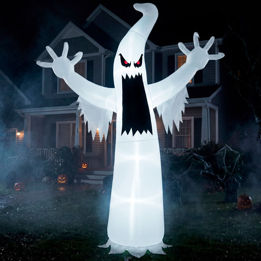 Joyfy 12ft Halloween Ghost Inflatable,Giant Ghosts inflatables with Build-in LEDs Outdoor Decorations,Blow Ups Halloween Yard Inflatables