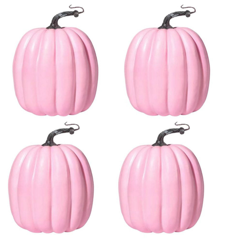 FXMLRLK 1 PCS 6.5 Inch Pink Plastic Pumpkins for Decorating - Large Artificial Foam Pumpkins for Fall Decor, Halloween, Thanksgiving, Paintable for DIY Crafts & Centerpieces
