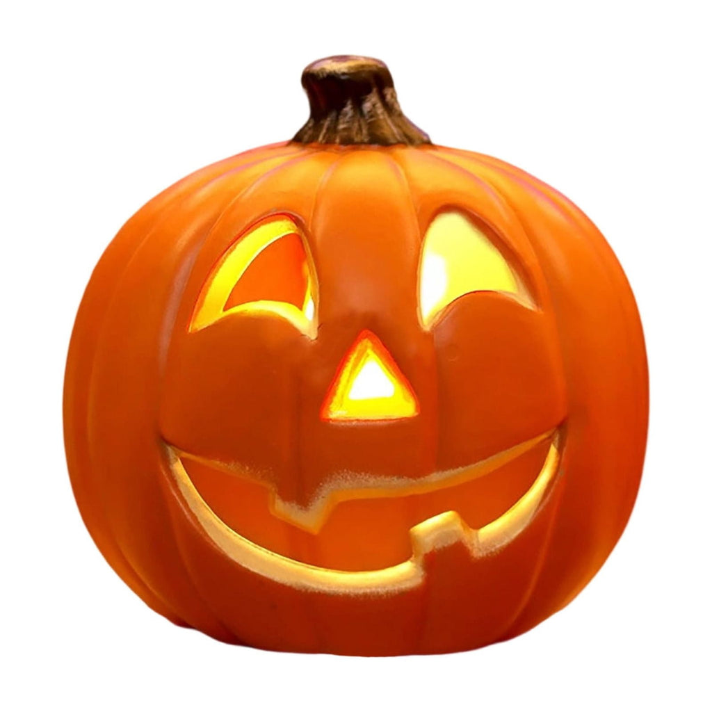 Halloween Lighted Pumpkin Decoration, Glowing Jack o Lanterns, Large LED Pumpkin Lamp with Warm Glow, Outdoor Yard Porch Halloween Decor, Holiday Display Ornament for Home Party