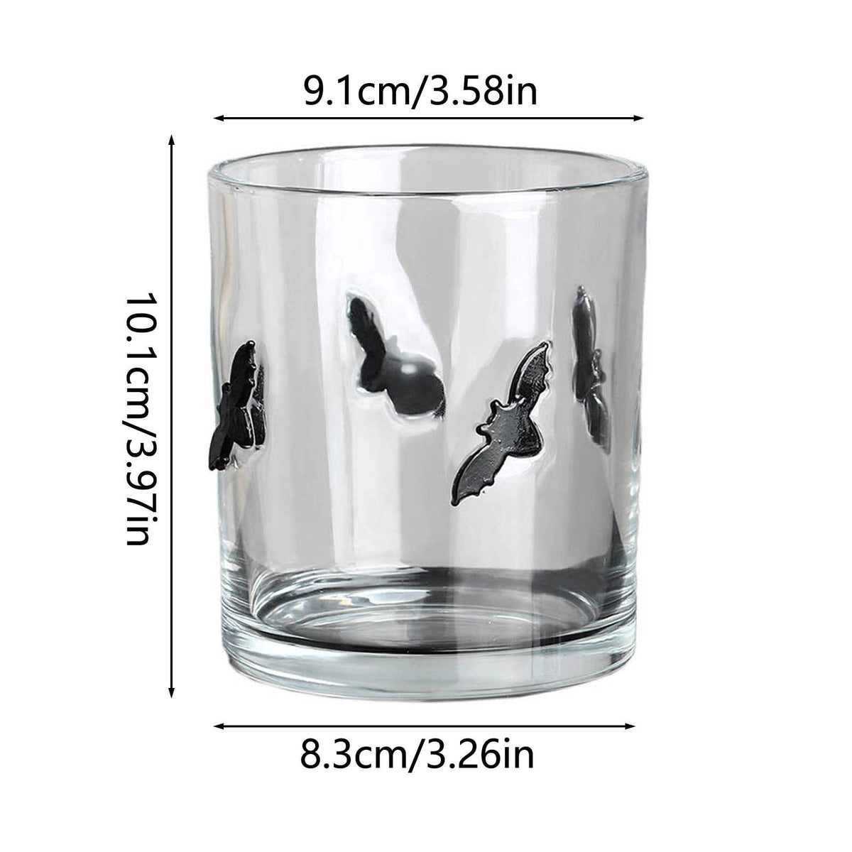 Qocolcyl Halloween Icon Glass Cups- 350ml Pumpkin Black Cat Bat Ghost Stemless Wine Glasses Old Fashioned Icon Hand Blown Drinking Cups for Party Supplies&Gift