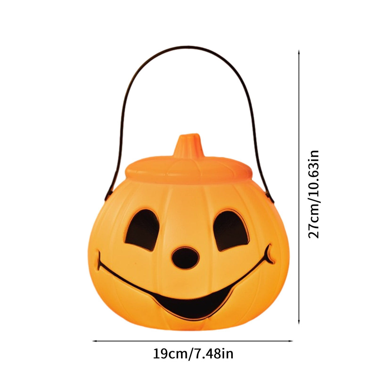 Kyusrd Trick or Treat Halloween Lantern Pumpkin Decoration Lighted Table Centerpieces Ornaments Spooky Pumpkin Prop Decor Decorative Wedding Candy Bowl Organizer Canisters