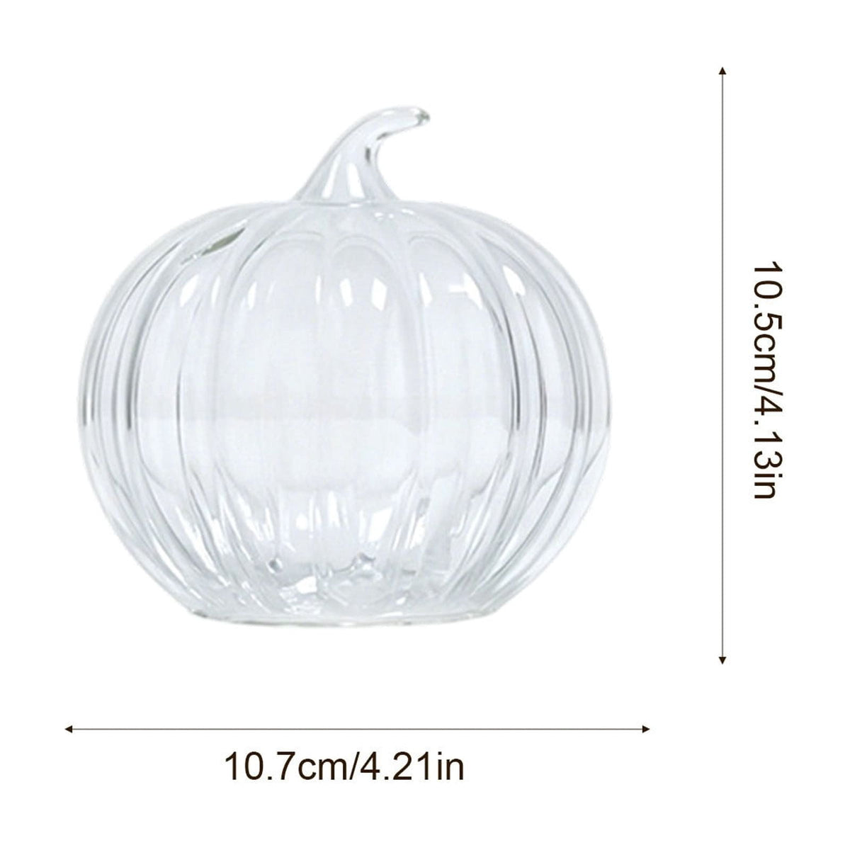SLYNSHome Striped Glass Pumpkin Shaped Vase, Mini Hydroponic Flower Container,Clear Decorative Pumpkin Glass Centerpiece For Fall Thanksgiving Indoor Tabletop Home Decor