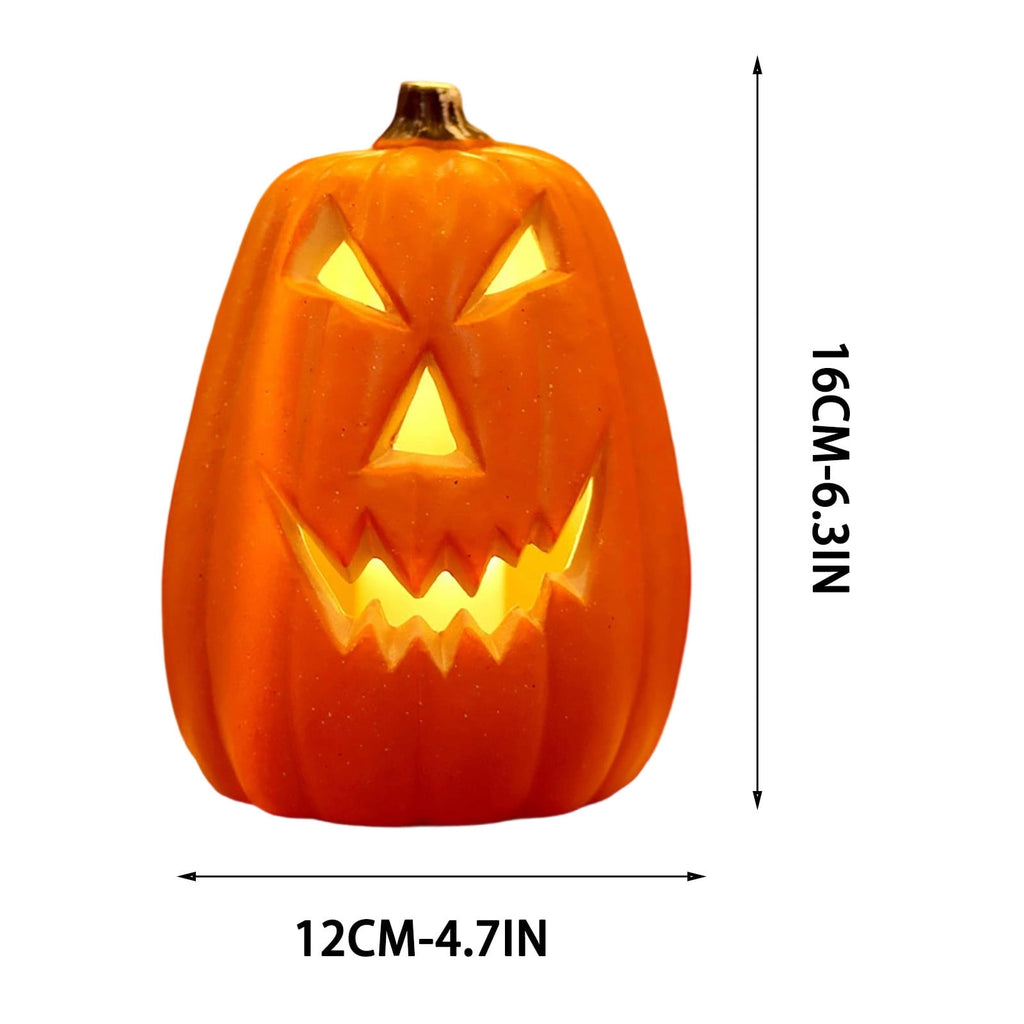Halloween Lighted Pumpkin Decoration, Glowing Jack o Lanterns, Large LED Pumpkin Lamp with Warm Glow, Outdoor Yard Porch Halloween Decor, Holiday Display Ornament for Home Party
