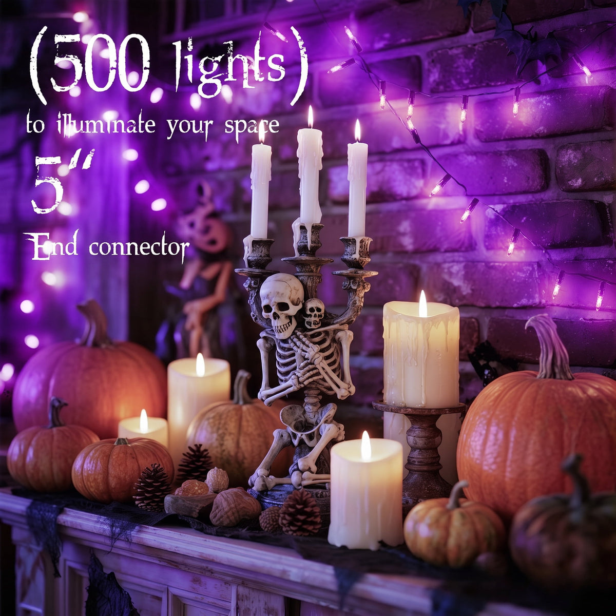VOLIVO Halloween String Lights, 33FT Incandescent Mini Lights, with 100 Count Orange Waterproof Bulbs, for Home, Party, Yard, Christmas Tree, Indoor and Outdoor Decorations