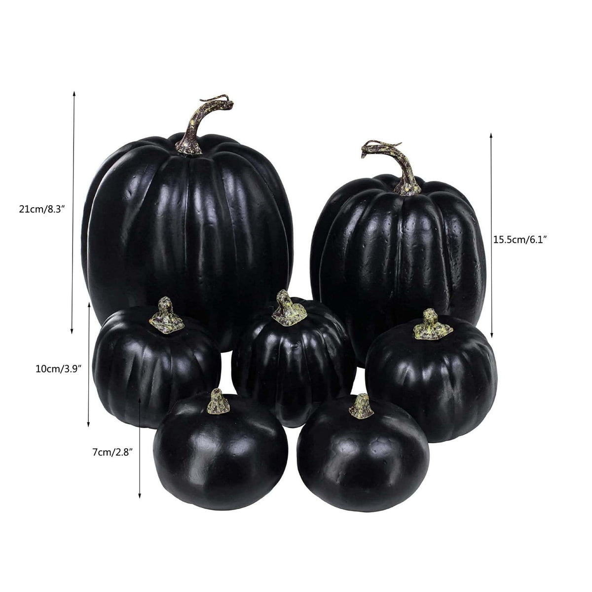 LSLJS Halloween Pumpkin Decorations, 8 Pack Different Size Artificial Lifelike Pumpkins Fall Crop Pumpkins Ornaments,Havest Pumpkin Simulation Model For Home Garden, Thanksgiving, Halloween