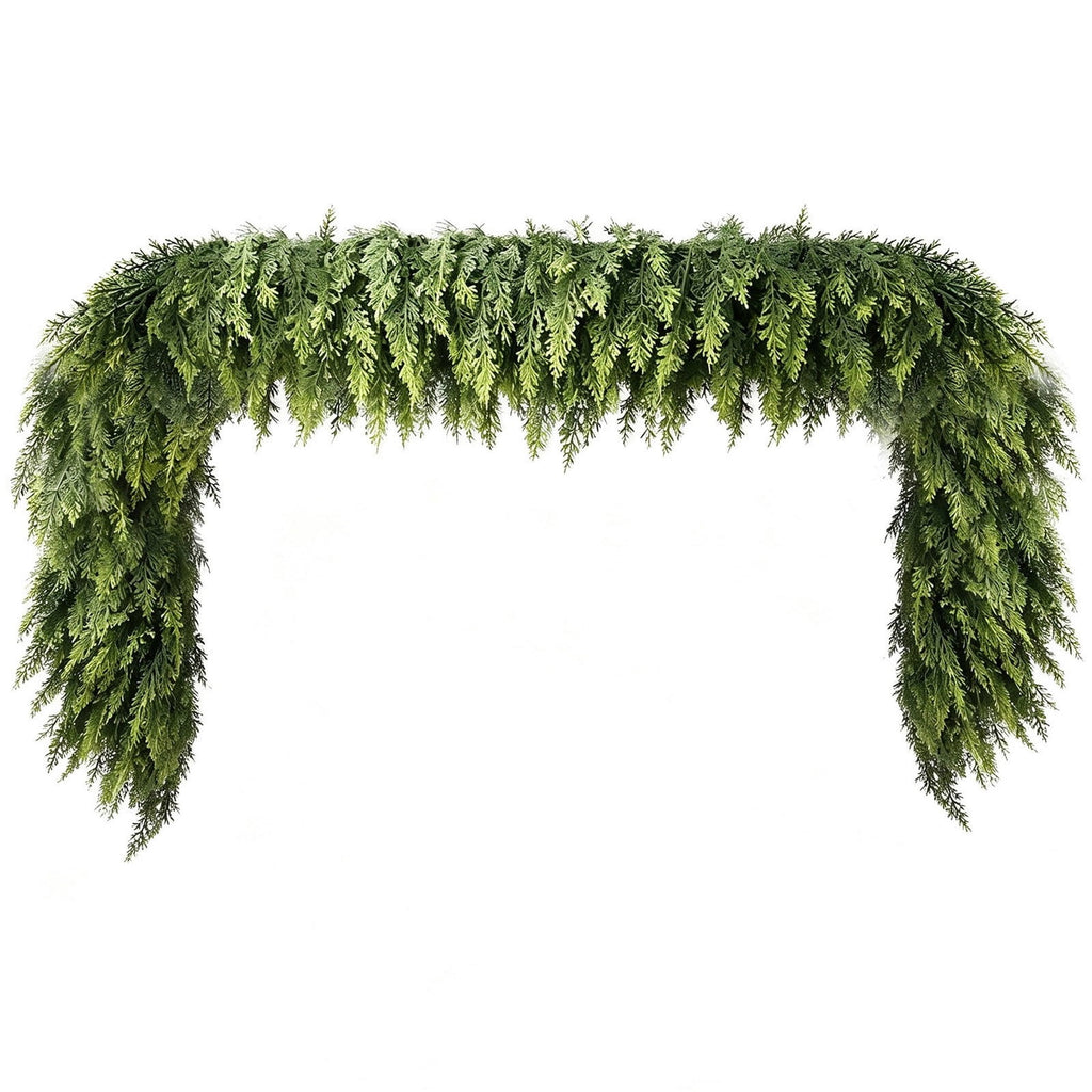 Spring Artificial Flowers Garland, 70 inch Fake Eucalyptus Vine Cherrys Blossoms Hanging Garland Rattan for Mantle Fireplace Wedding Indoor Outdoor Home Decor