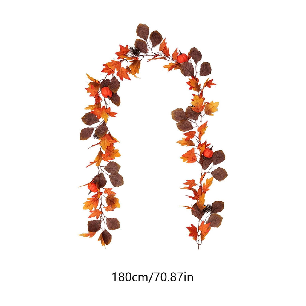 Fall Maple Leaf Front Door Wreath, Multicolor Plastic Seasonal Wreath for Halloween Thanksgiving Christmas Indoor Wall Fireplace Home Decor, 9.84 Inch