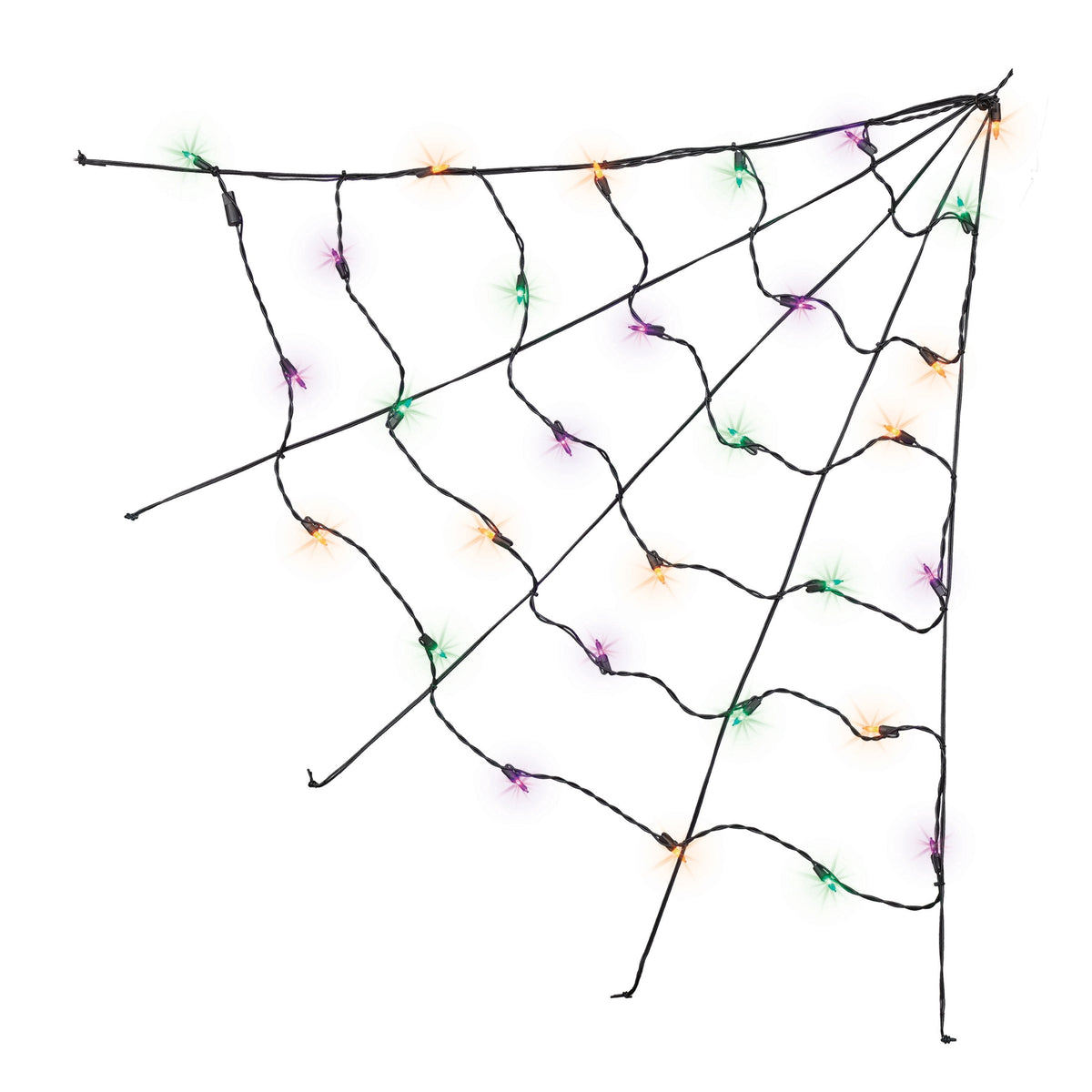 Indoor/Outdoor 30-Count LED Corner Web Lights, Purple, 30" x 30", Halloween by Way To Celebrate