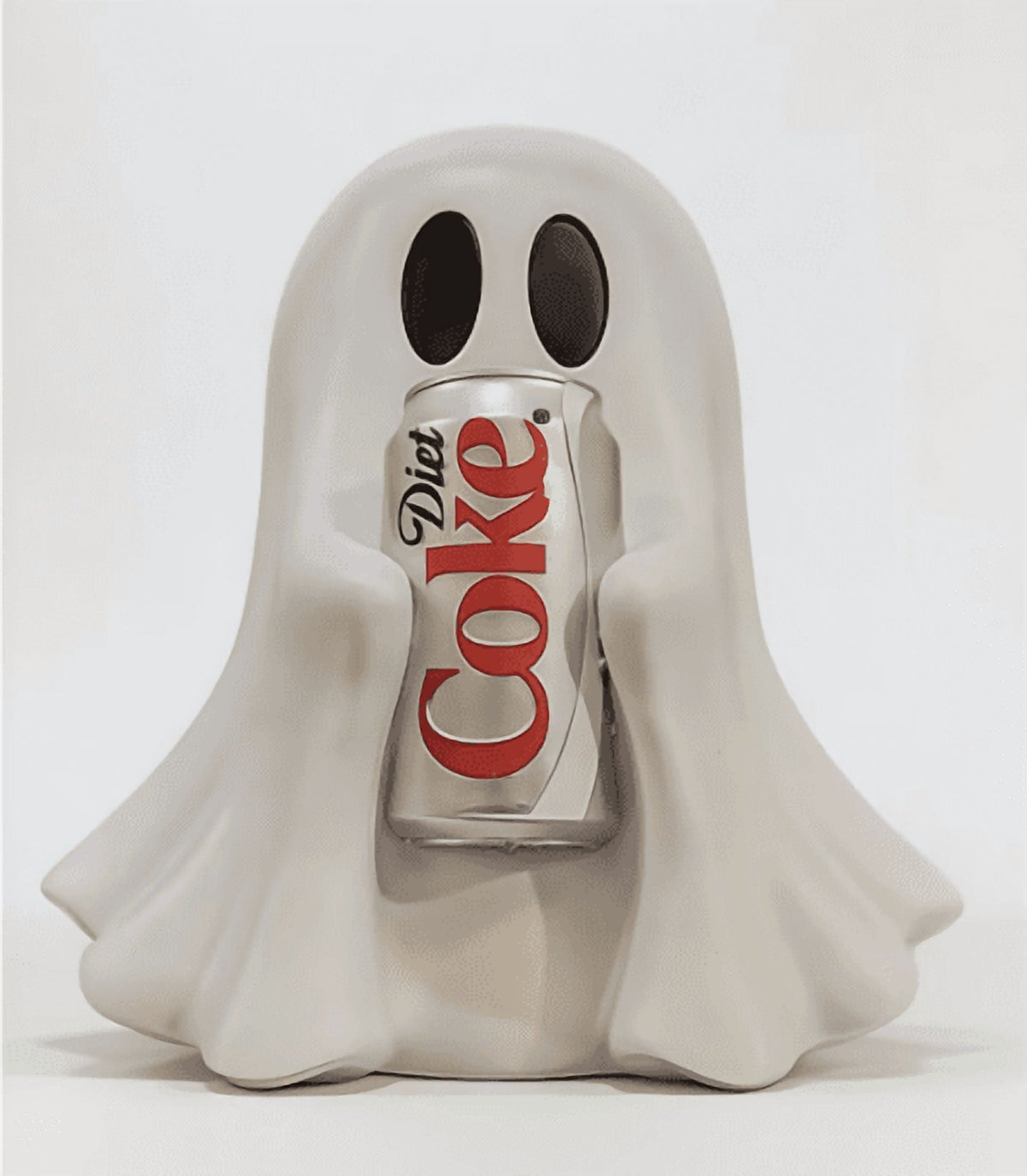 Halloween Ghost Figurine, Resin Lighted Ghost Ornament with Pumpkin Lantern & Beverage Cup, Tabletop Halloween Indoor Decor