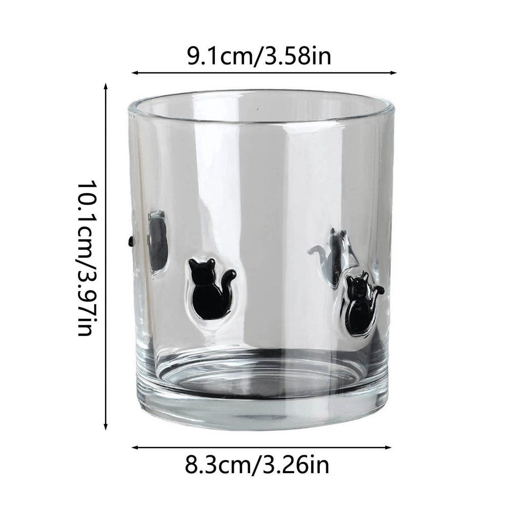 Qocolcyl Halloween Icon Glass Cups- 350ml Pumpkin Black Cat Bat Ghost Stemless Wine Glasses Old Fashioned Icon Hand Blown Drinking Cups for Party Supplies&Gift
