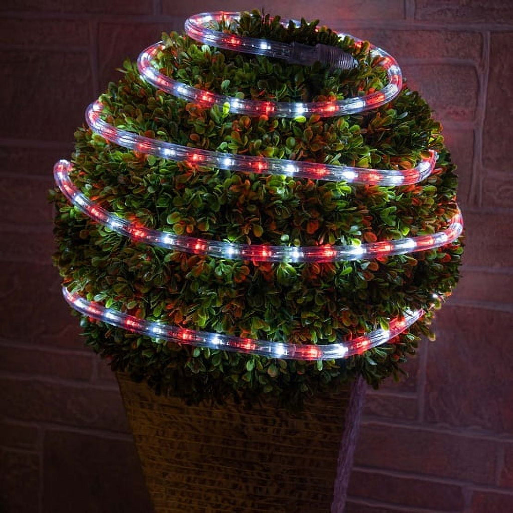 18 ft. LED Warm White Rope Light Kit, 216 Lights, Connectable Ready-to-Install Christmas Decorative Party Lighting, Mounting Clips Included