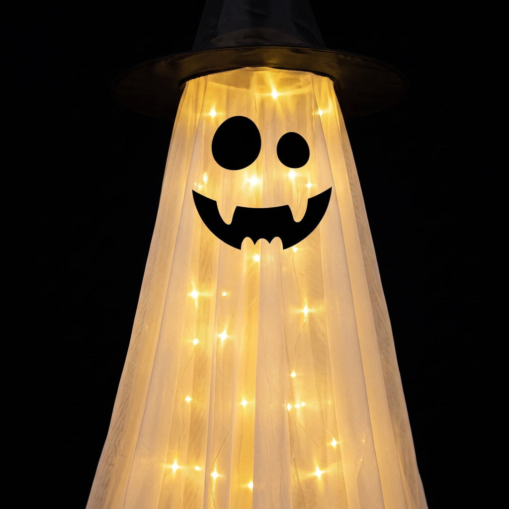 Halloween Ghost Candy Bowl Large Light Up Floor Stand with Remote Control for Halloween Party Treat Display and Trick Or Treat Setup