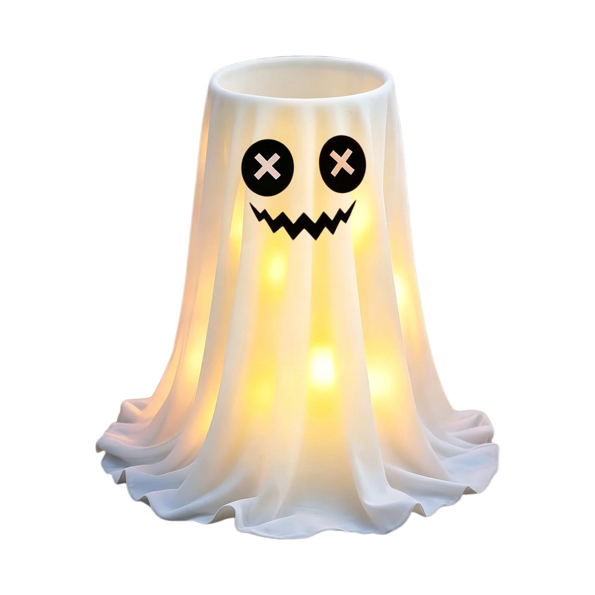 Halloween Ghost Candy Bowl Large Light Up Floor Stand with Remote Control for Halloween Party Treat Display and Trick Or Treat Setup