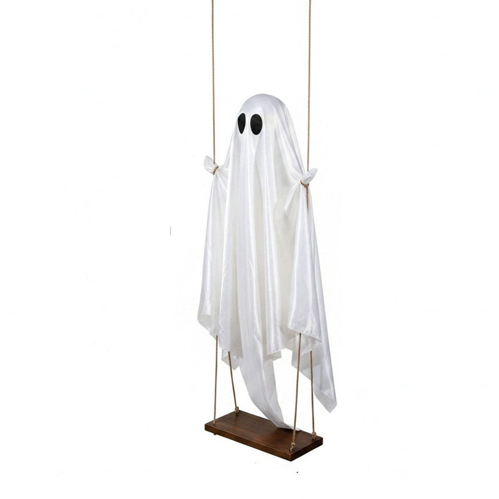 SCNOR Friendly Ghost Statue with Pumpkin Candy Bowl, 11.8 Inch Halloween Decoration for Outdoor Porch, Yard, Patio & Indoor