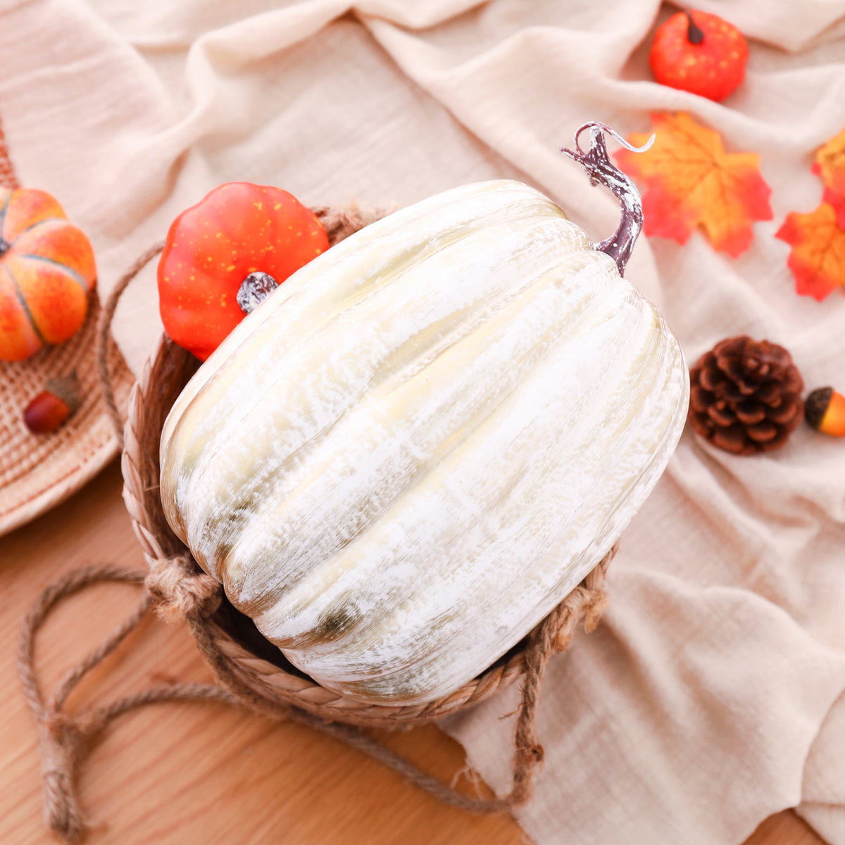 RUINIXCW 8 Inch Large Artificial Pumpkins Fall Decorations Thanksgiving Halloween Pumpkins Giant Fake Pumpkins Foam Pumpkins Autumn Harvest Home Decor