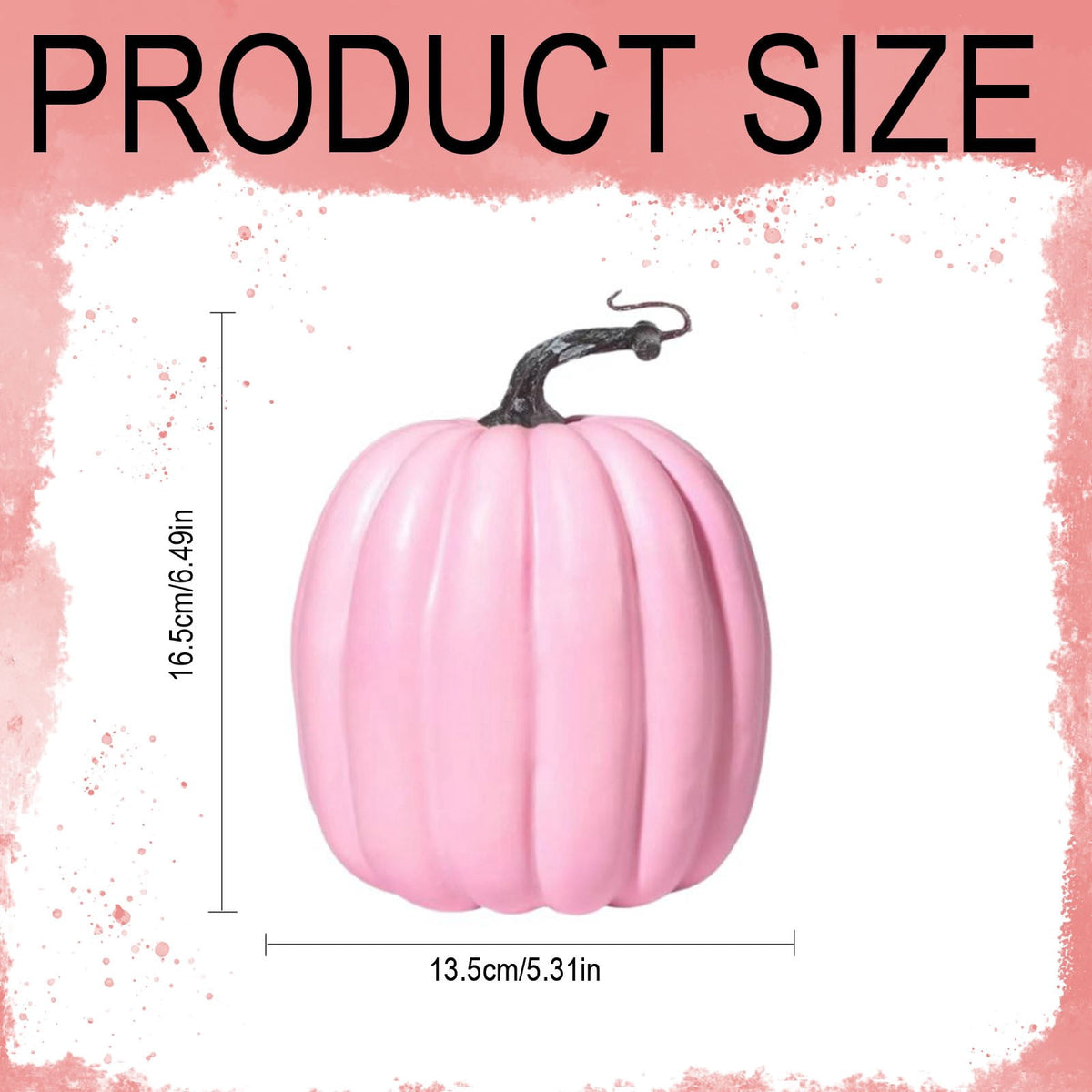 FXMLRLK 1 PCS 6.5 Inch Pink Plastic Pumpkins for Decorating - Large Artificial Foam Pumpkins for Fall Decor, Halloween, Thanksgiving, Paintable for DIY Crafts & Centerpieces
