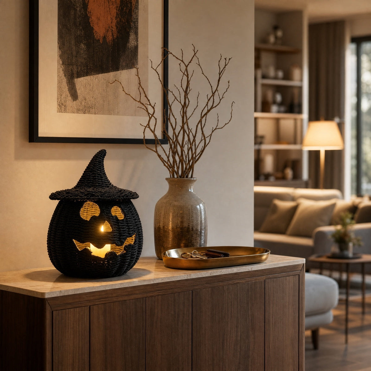 SCNOR Friendly Ghost Statue with Pumpkin Candy Bowl, 11.8 Inch Halloween Decoration for Outdoor Porch, Yard, Patio & Indoor