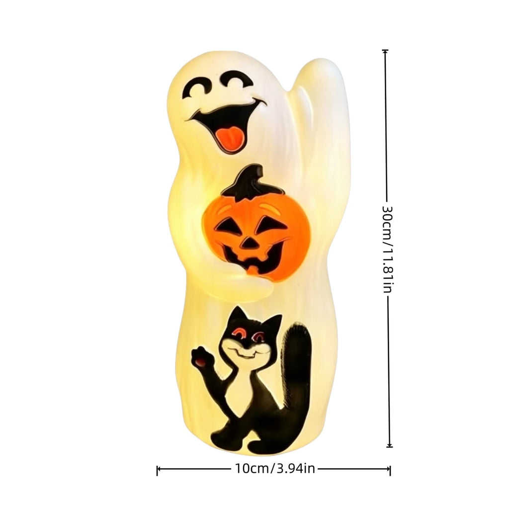 SCNOR Friendly Ghost Statue with Pumpkin Candy Bowl, 11.8 Inch Halloween Decoration for Outdoor Porch, Yard, Patio & Indoor